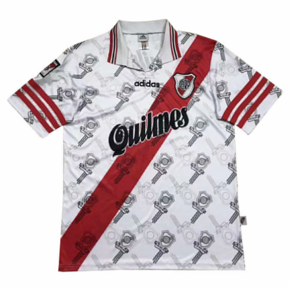 1996 River Plate Retro Home Kit Soccer Jersey